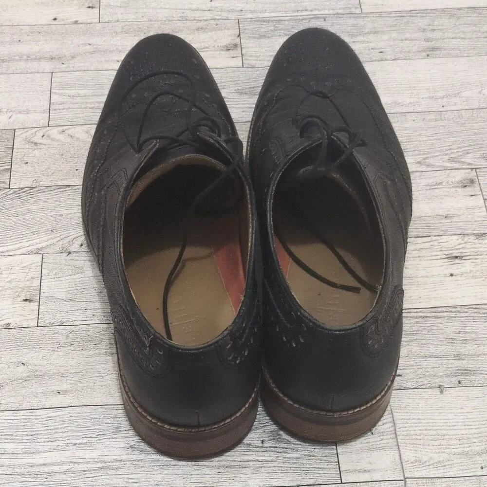 Cole Haan Men's Black Leather Wingtip Brogue Oxford Dress Shoes 9.5 M 163